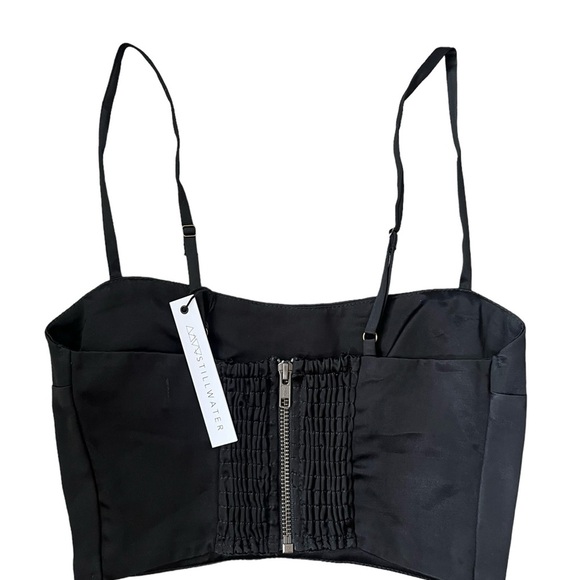 STILLWATER MARE BRALETTE SILK CUPRO CASUAL TOP BLACK SIZE XS NWT - Picture 6 of 9